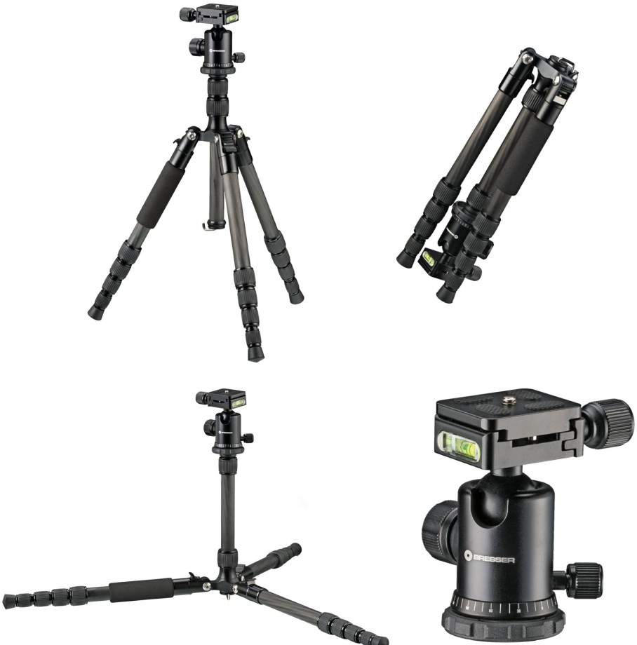 Bresser Bresser Br-2205-N1 Carbon Photo Tripod Up To 8 Kg Also Usable As Ground Level Tripod Clearance