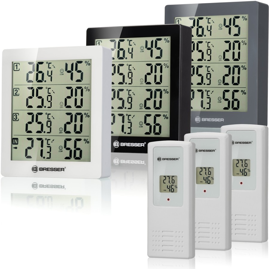 Bresser Bresser Climatrend Hygro Quadro - Thermo- And Hygrometer With 4 Independent Measuring Details Wholesale