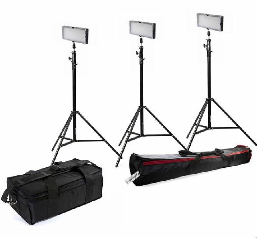 Bresser Bresser Sl-360A Bi-Color Led Continuous Light Set (3X Led And 3X Tripod) Hot