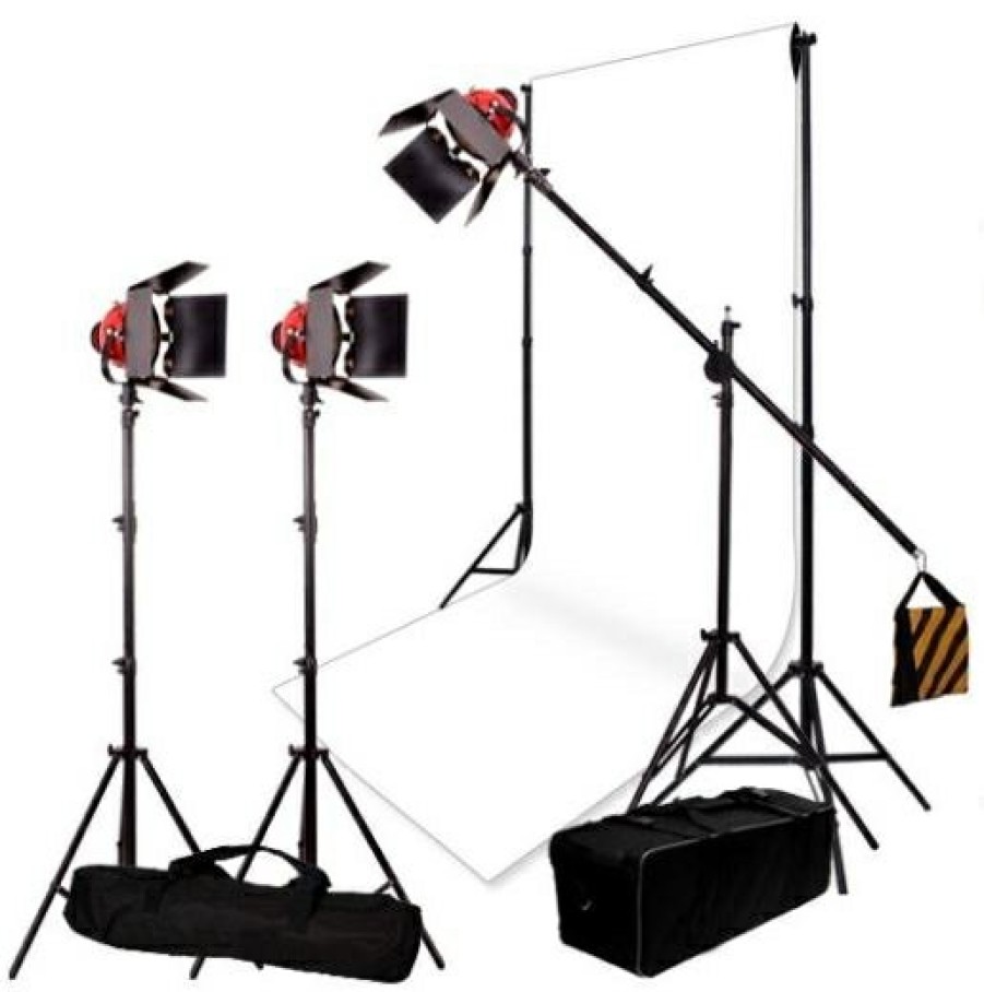 Bresser Bresser Illumination And Background Set No.7 With 3 Dimmable Sg-800D Halogen Studio Lamps Clearance