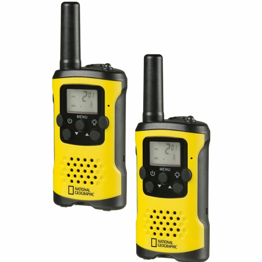 Bresser National Geographic Walkie-Talkies With Long Range Of Up To 6 Km And Hands-Free Function New