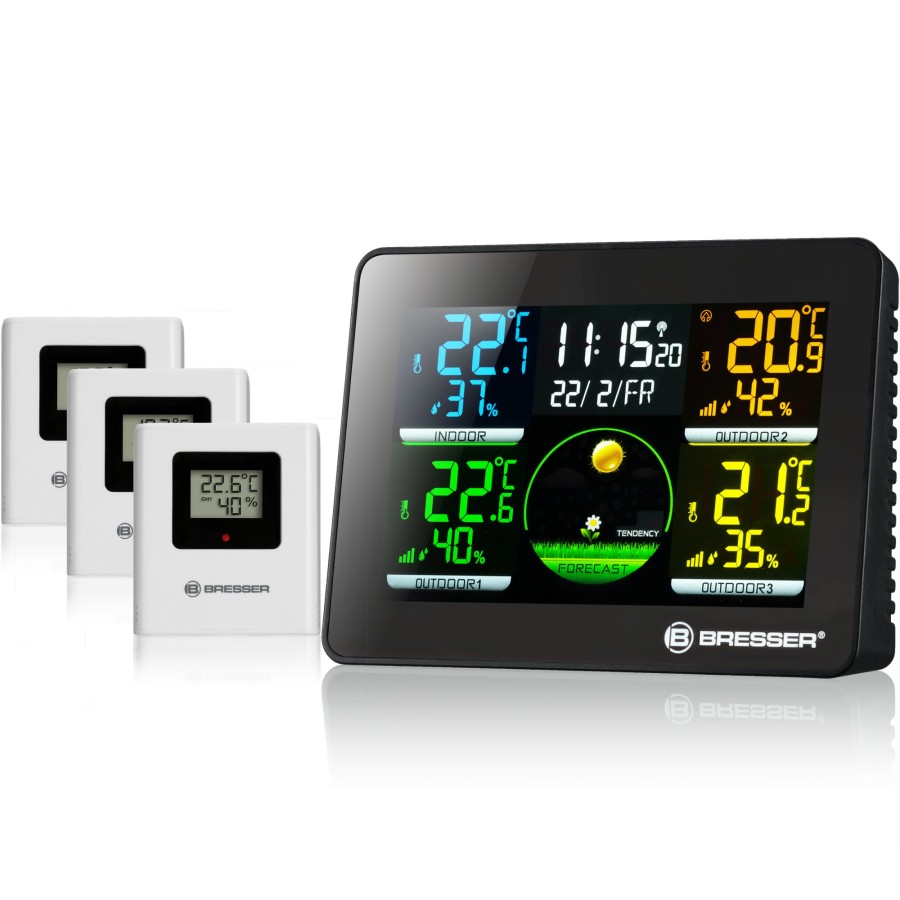 Bresser Bresser Thermo Hygro Quadro Nlx - Thermo-/Hygrometer With 3 Outdoor Sensors Online