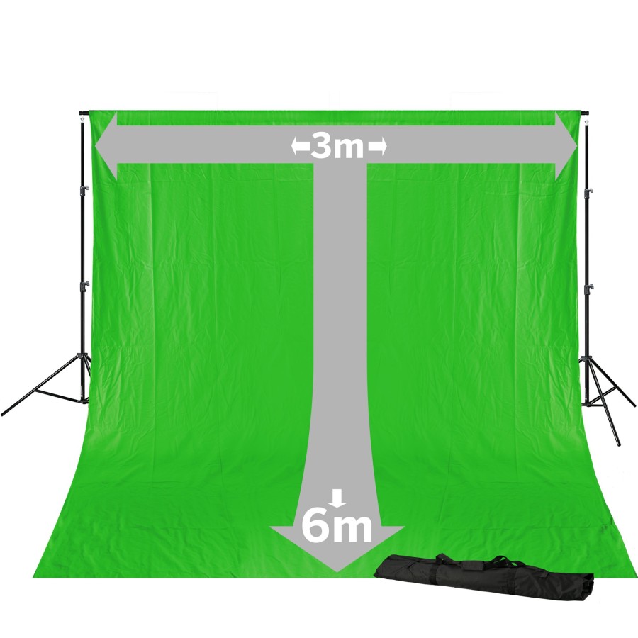 Bresser Bresser Br-D23 Background System + Background Cloth 3 X 6M Chromakey Green Hot