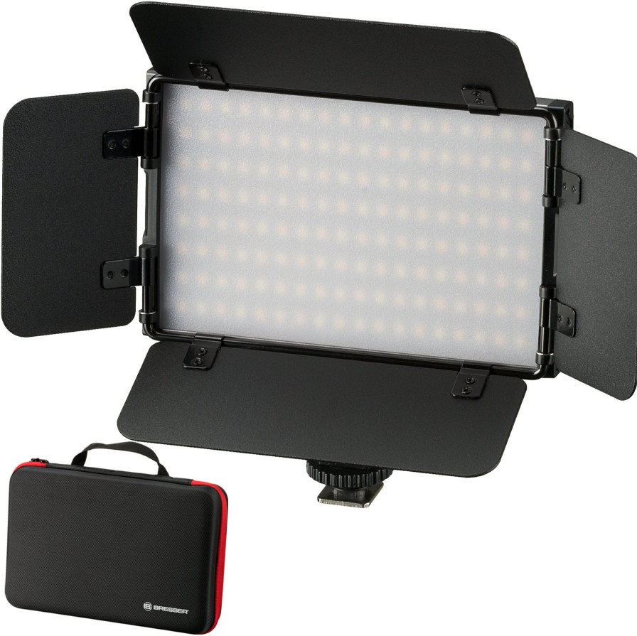 Bresser Bresser Pt Pro 15B-Ii Bi-Colour Led Video Light With Barndoors, Accumulator And Case Best