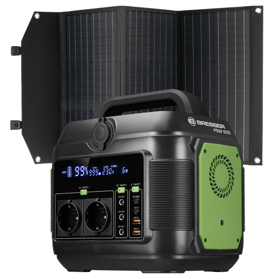 Bresser Bresser Set Portable Power Station 600W + Solar Charger 90W New