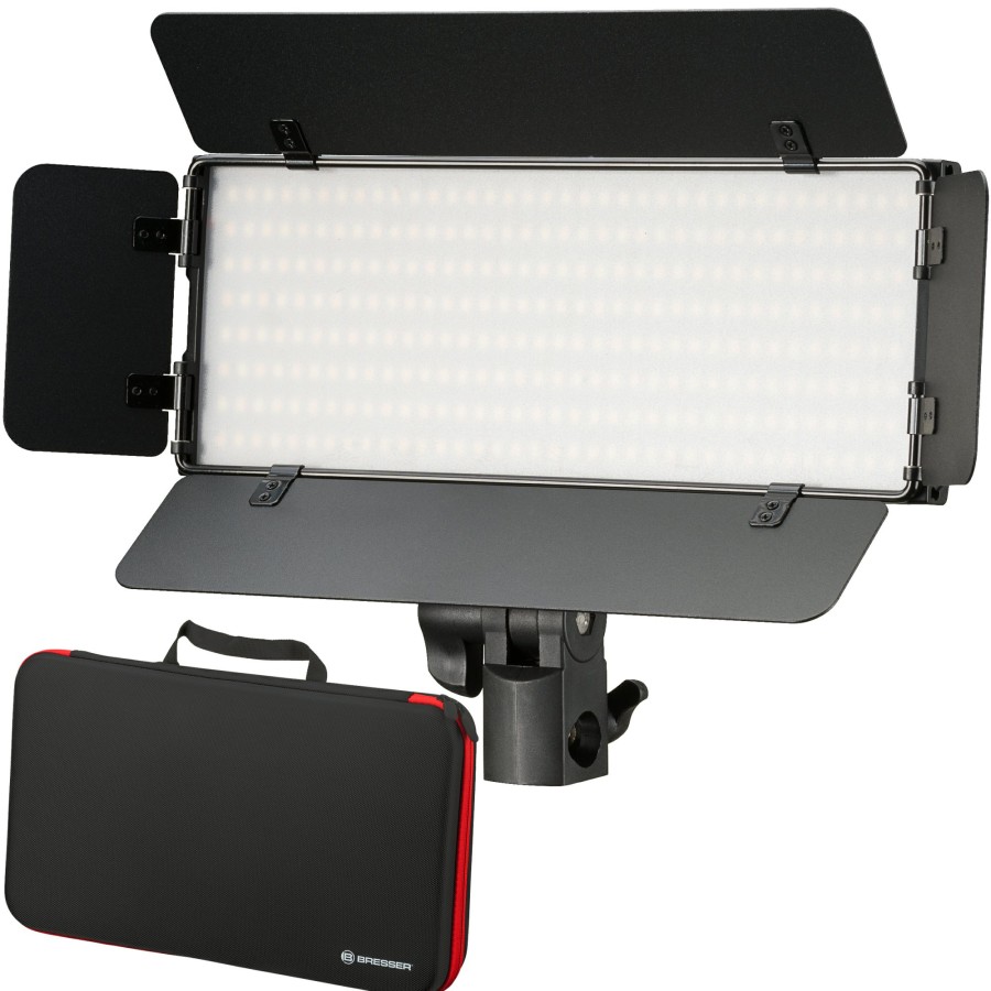 Bresser Bresser Pt 30B-Ii Led Bi-Color Video Light With Barn Doors, Accumulators, Power Adaptor, Remote Control And Storage Case Wholesale