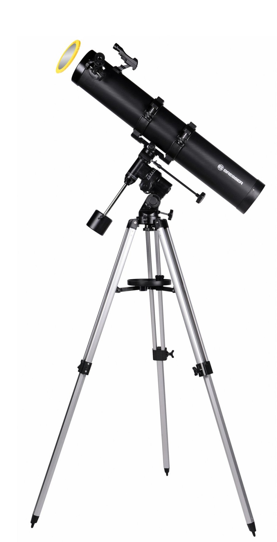 Bresser Bresser Galaxia 114/900 Eq3 Reflector Telescope With Smartphone Adapter & Solar Filter New