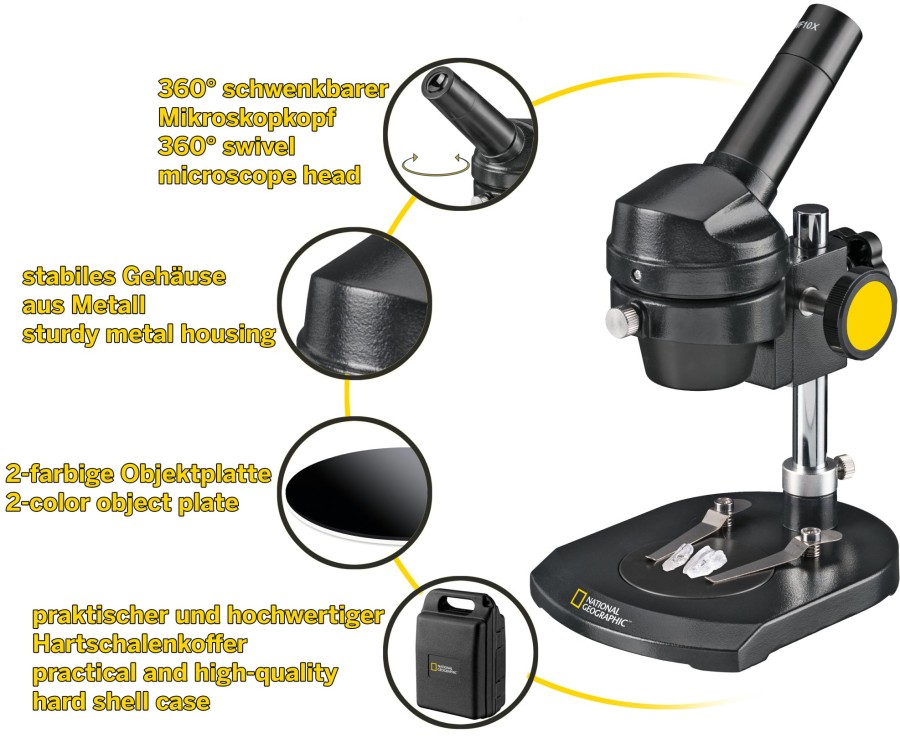 Bresser National Geographic Reflected Light Microscope 20X Magnification Best