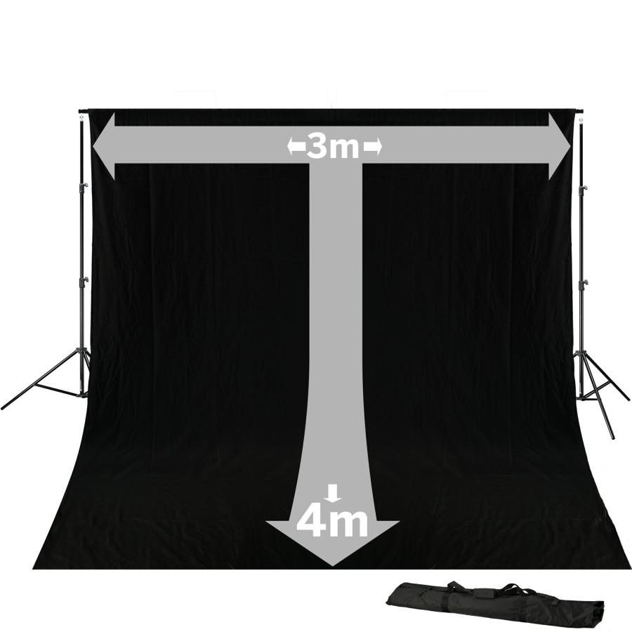 Bresser Bresser Br-D23 Background System + Background Cloth 3 X 4M Black Wholesale