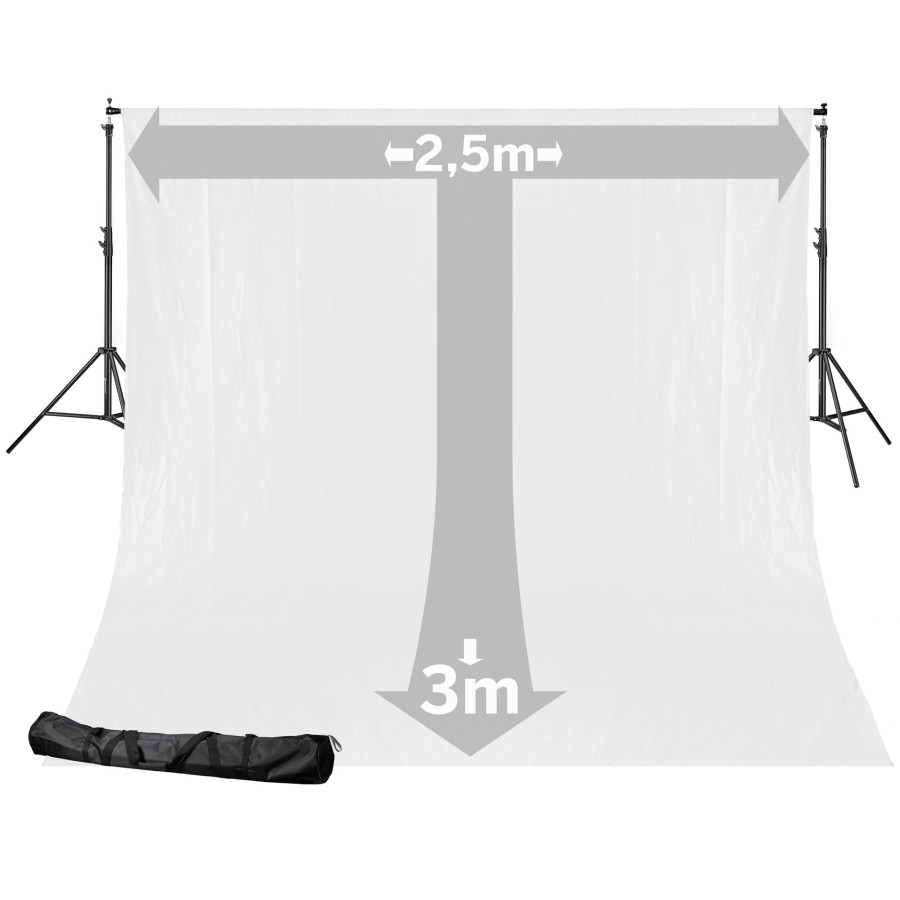 Bresser Bresser Br-D24 Background System + Background Cloth 2,5 X 3M White Wholesale